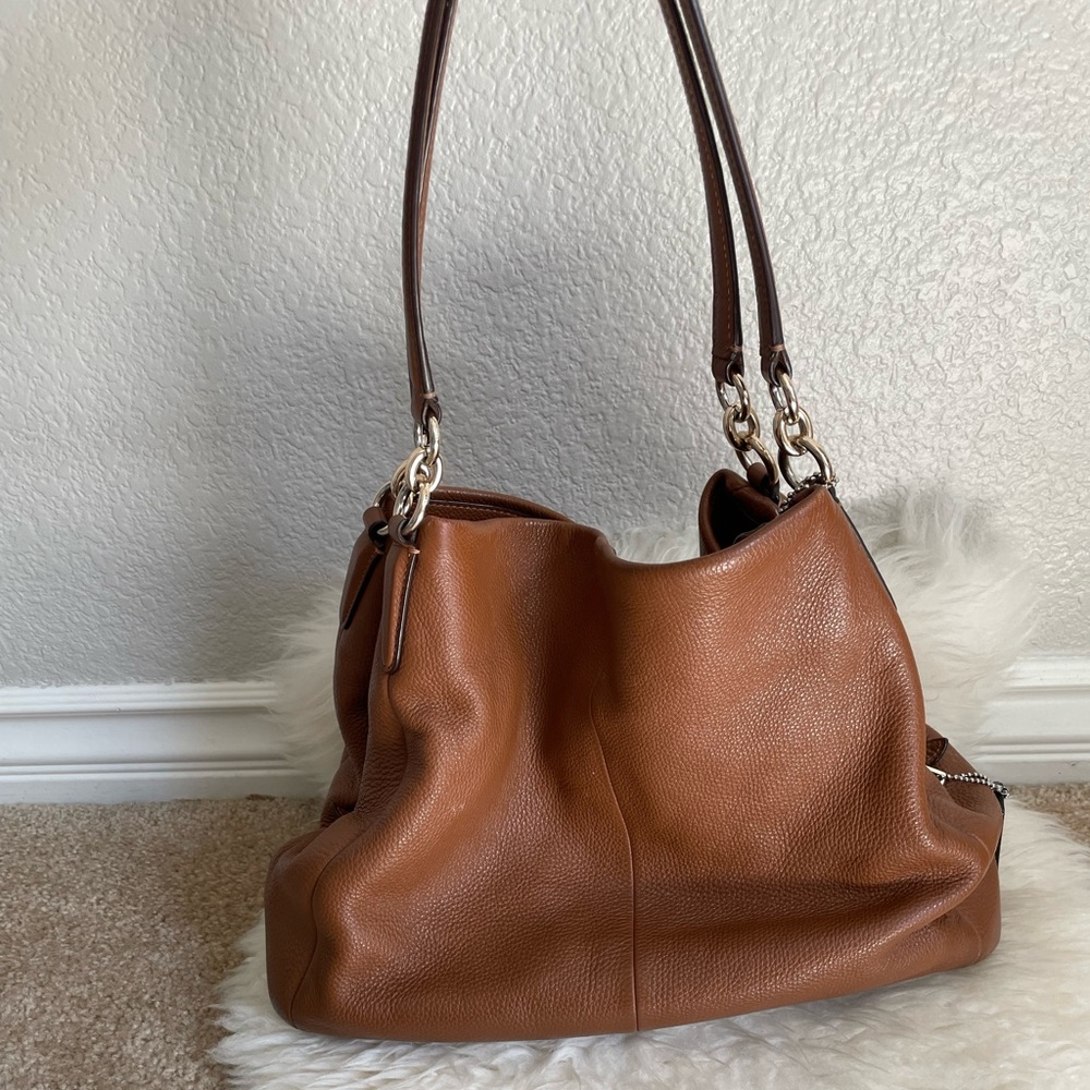 Coach Camel Brown Triple Compartment Purse